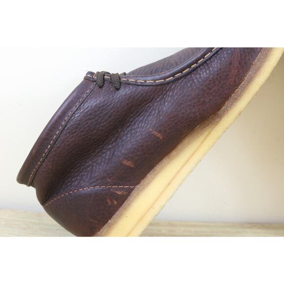 Clarks Wallabess Mens 12M Brown Leather Chukka Beeswax Desert Shoes